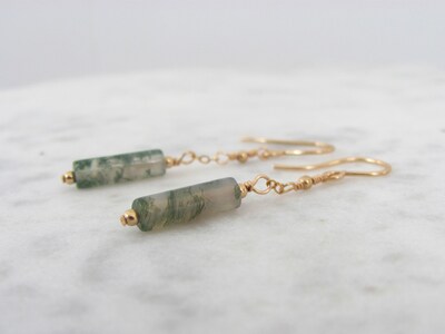 Moss Agate Necklace and Earring Set - image6